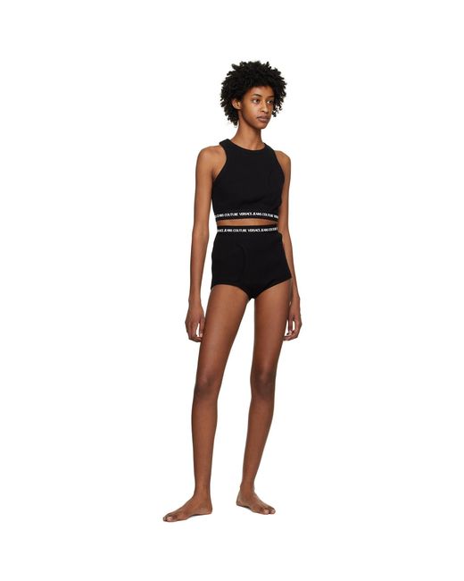 Versace Jeans Couture Black Bonded Tank Top