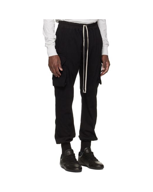 Rick Owens Black Temple Mastodon Cut Sweatpants for men