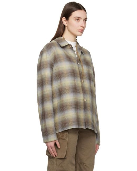 Our Legacy Multicolor Green & Brown Check Shirt