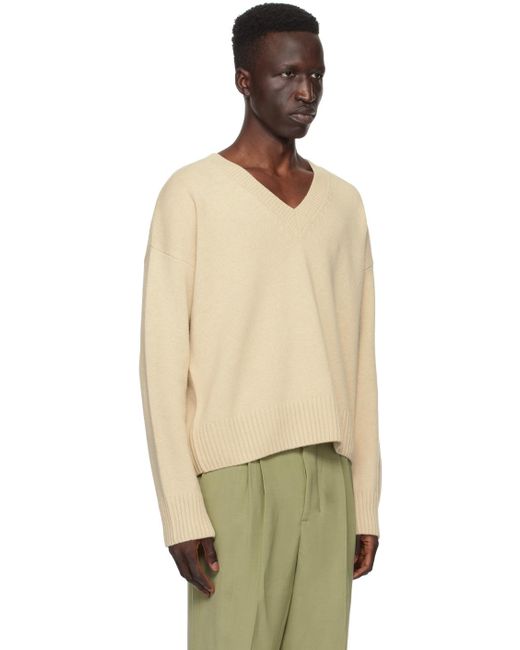 AMI Black Beige Cropped Sweater for men
