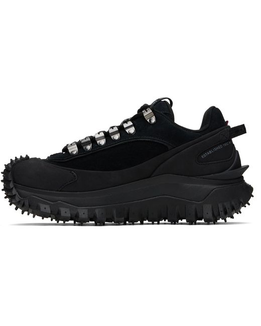 Moncler Black Trailgrip Apex Leather & Suede Sneakers