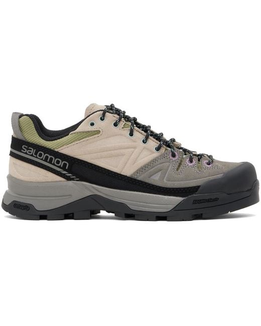 Salomon Black Khaki X-Alp Leather Sneakers