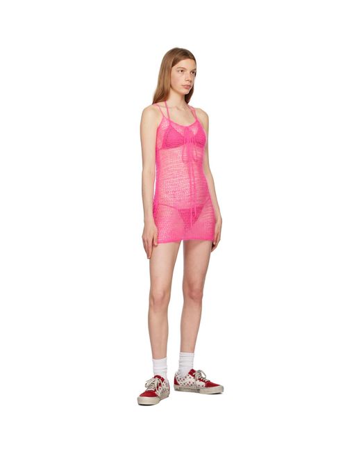 ERL Red Pink Bow Minidress