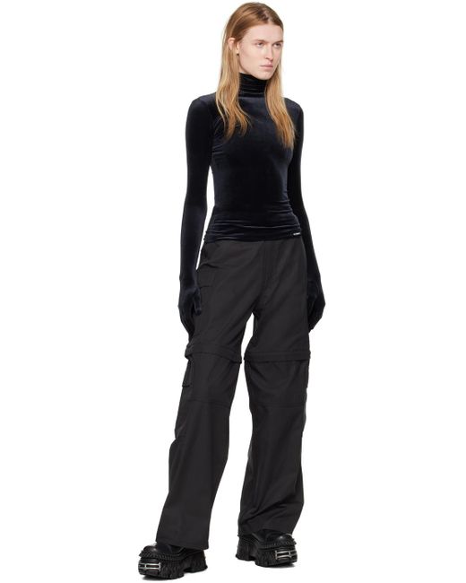 Pantalon cargo noir à pattes coulissantes VTMNTS en coloris Black