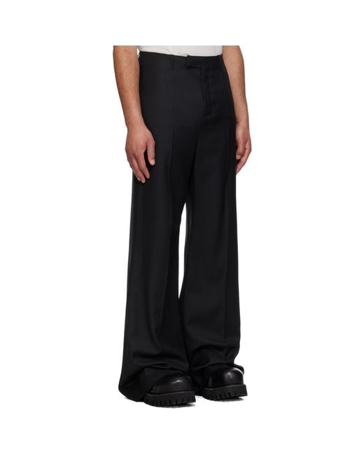 MATIERES FECALES Black Wool Trousers for men
