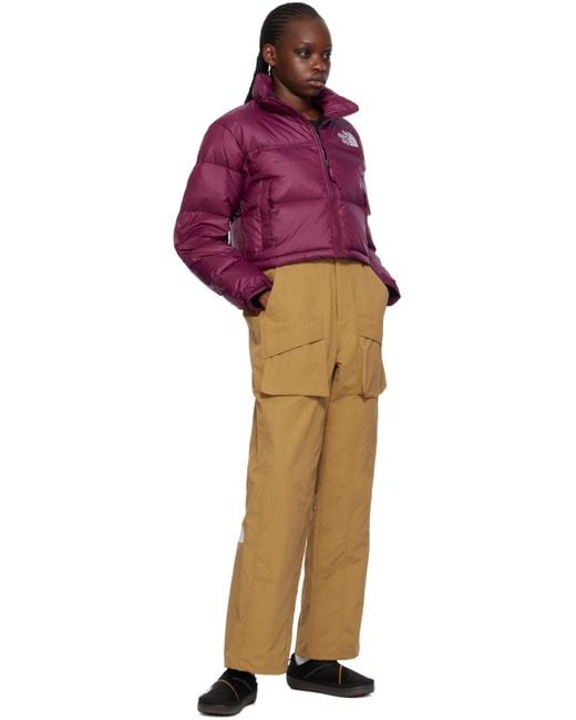 The North Face Red Purple Nuptse Short Down Jacket