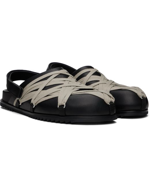 Rick Owens Black Hollywood Megalaced Mules for men