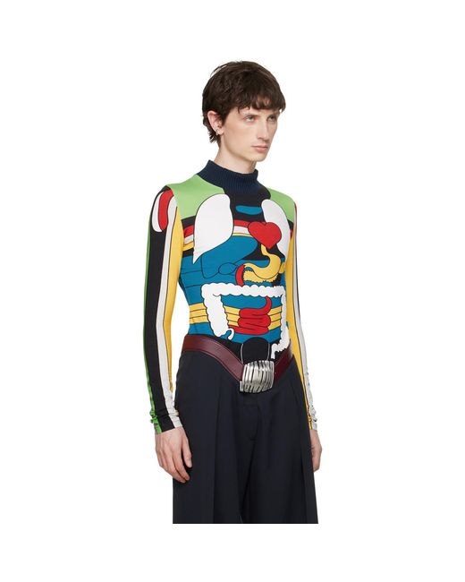 Jean Paul Gaultier Black 'The Body Map Organ' Top for men