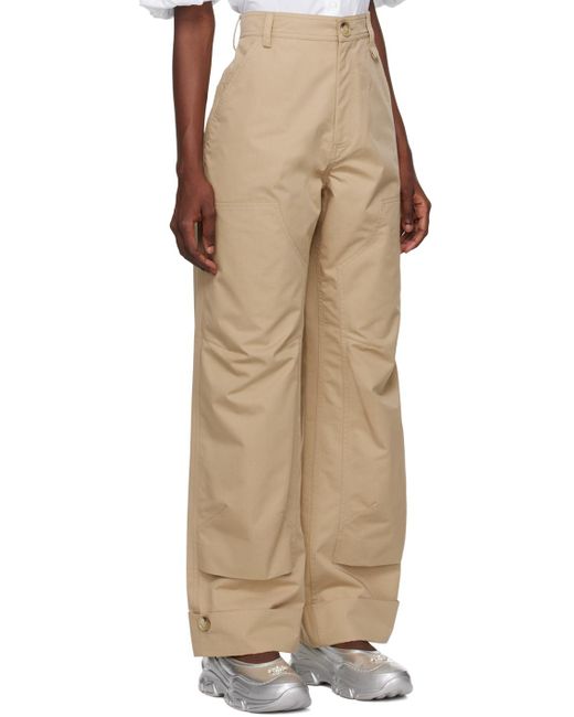 Simone Rocha Natural Rolled Cuff Trousers