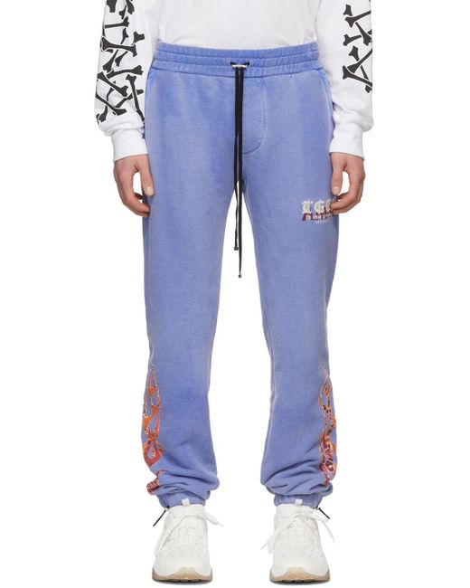 Amiri Leather The Great City Workshop Edition Flames Lounge Pants in ...