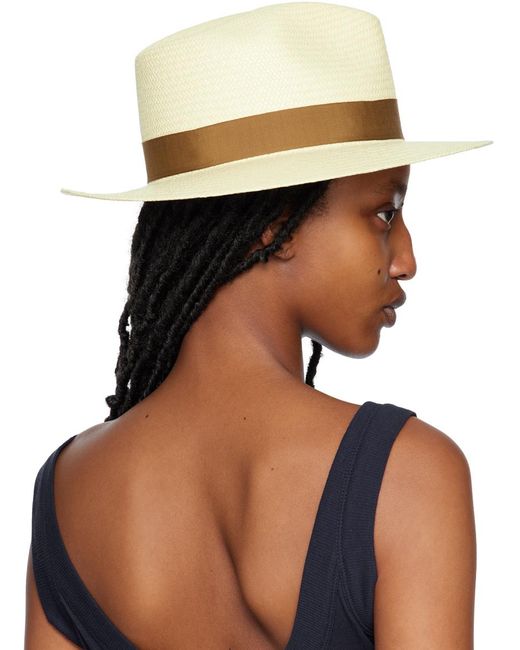 Rag & Bone Blue Beige Straw Panama Hat
