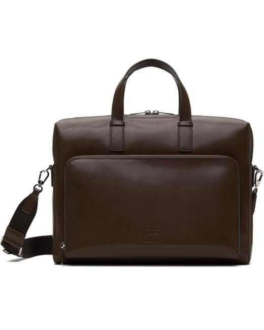 Paul Smith Black Leather Folio Briefcase for men