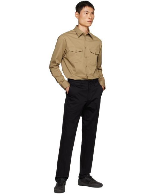 Dunhill Black Zip Chino Trousers for men