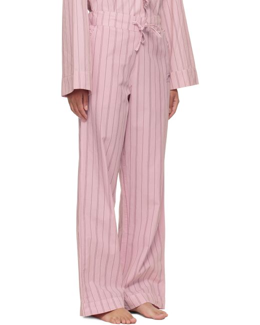 Ganni ピンク ストライプ コットン パジャマパンツ Pink