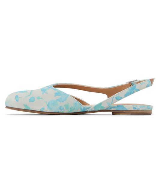 Maison Margiela Blue Tabi Slingback Ballerina Flats