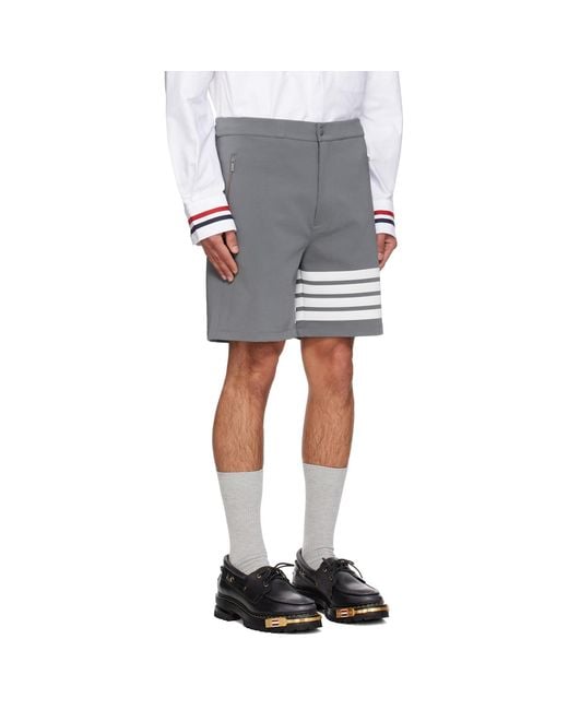 Thom Browne Black Thom E 4-bar Tech Shorts for men