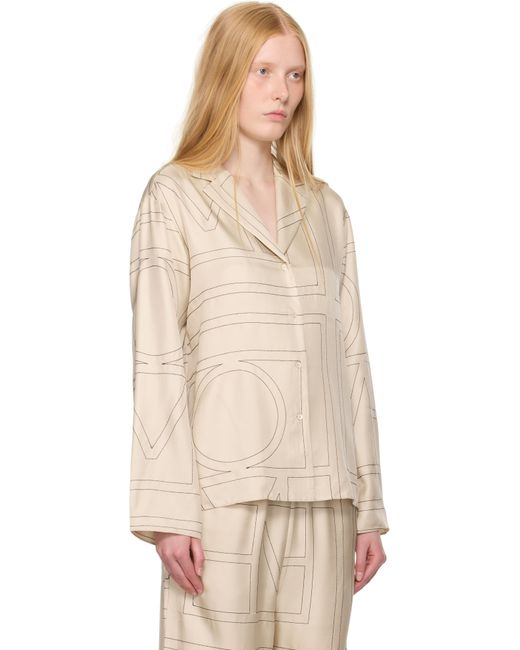 Totême  Natural Monogram Silk Shirt