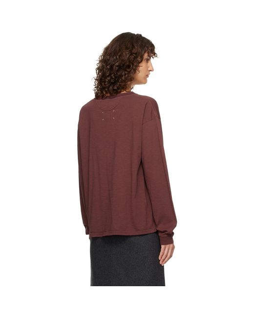 Maison Margiela Purple Burgundy Cotton Numerical T-Shirt