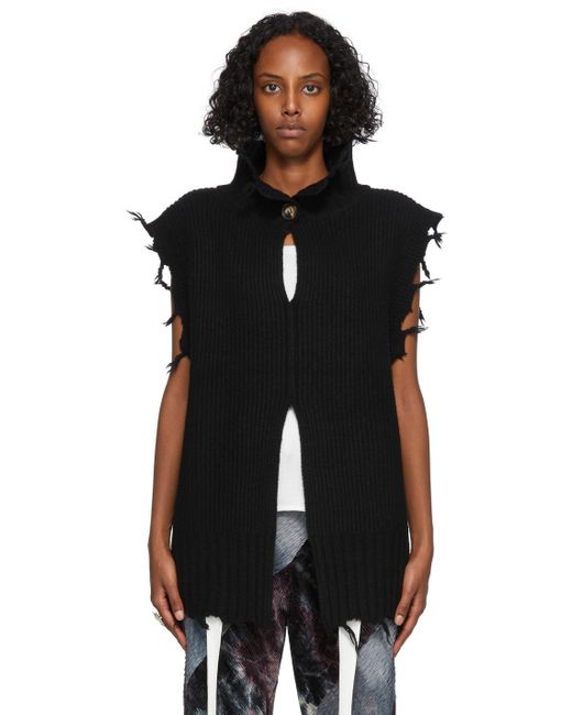 PERVERZE Crash Two-way Knit Vest in Black | Lyst