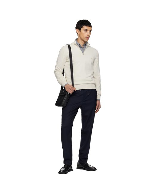 Boss Blue Tapered Trousers for men