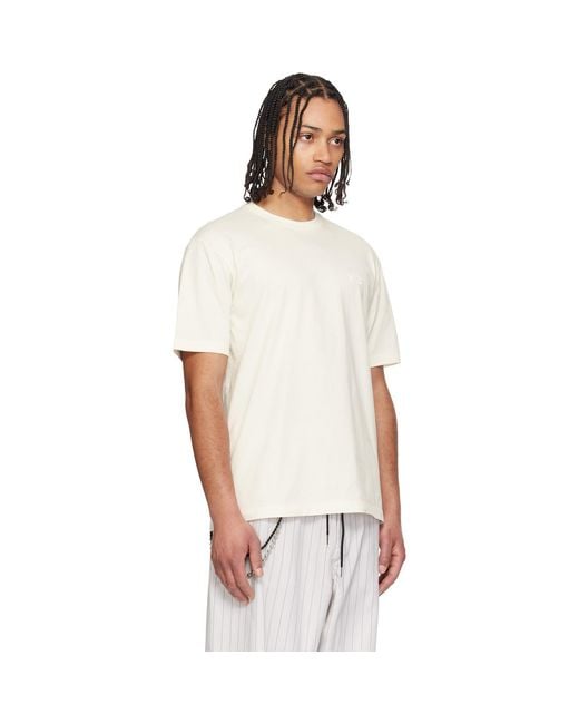 Y-3 White Off- Regular Short Sleeve T-Shirt for men