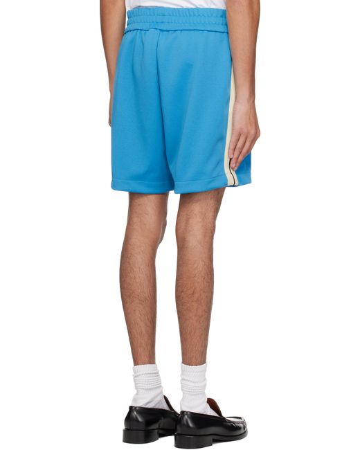 メンズ Palm Angels ブルー Classic Logo トラック ショートパンツ Blue