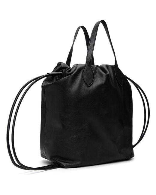 Marni Black Leather Scrunchie Backpack for men