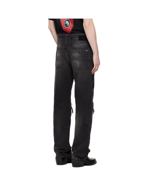 Amiri Black Ma Quad Mx1 Straight Jeans for men