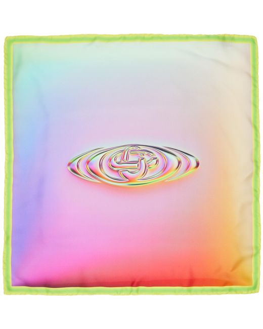 Casablanca Pink Glass Logo Gradient Medium Silk Scarf