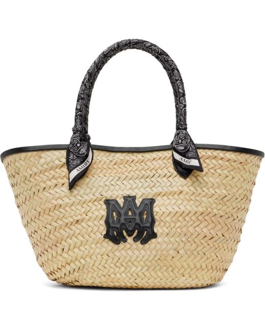 Amiri Brown Ma Raffia Macro Tote