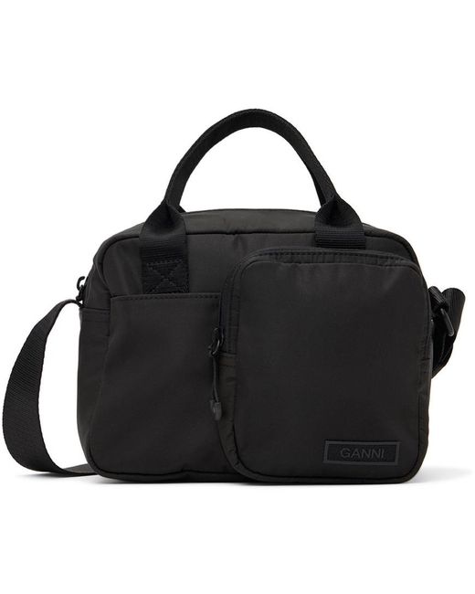 Ganni Synthetic Recycled Polyester Shoulder Bag in Black Lyst