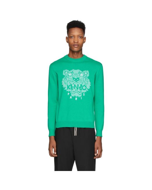 KENZO Green Tiger Head Sweatshirt for men