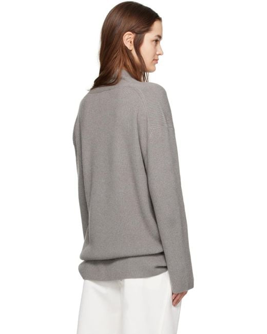 Totême  Multicolor Toteme Gray V-neck Sweater