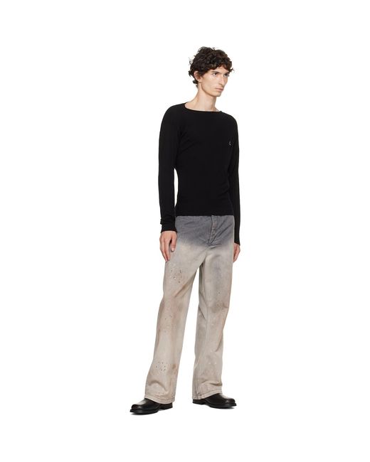 Vivienne Westwood Black Long Sleeve Hebo T-Shirt for men