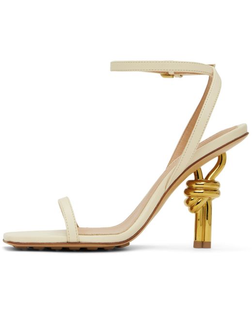 Bottega Veneta Metallic Off-white Knot Sandals
