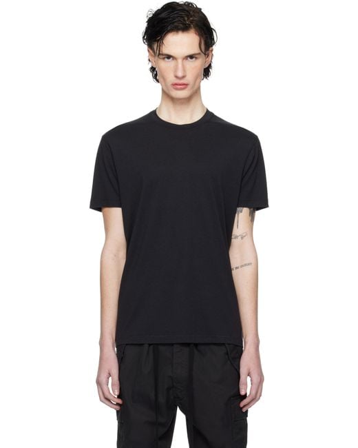 メンズ Tom Ford ブラック リヨセル コットン クルーネックTシャツ Black