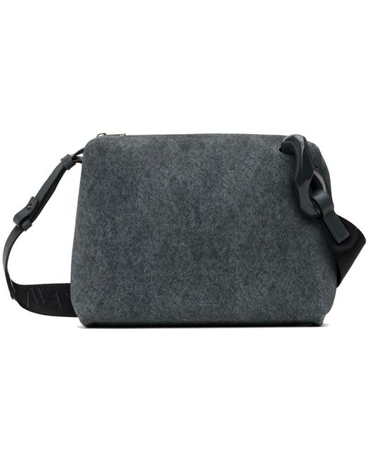 J.W. Anderson Black Suede Corner Messenger Bag for men