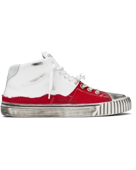 Maison Margiela Red & White New Evolution High-top Sneakers