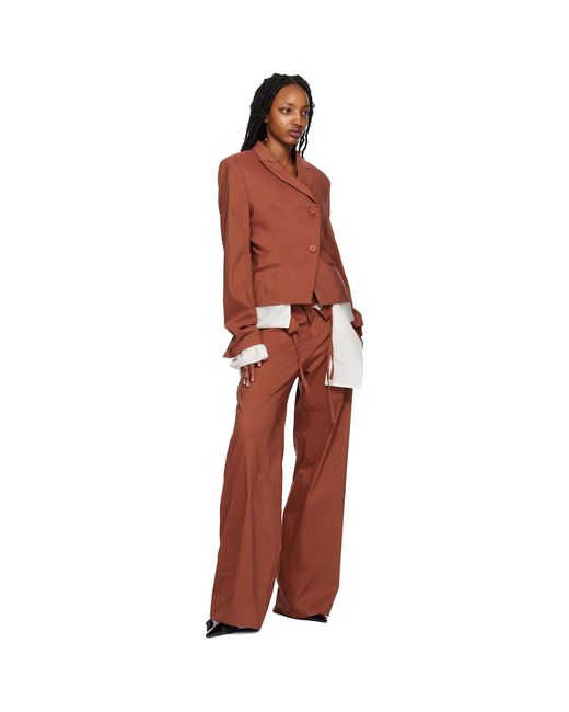 OTTOLINGER Red Orange Fitted Reversible Blazer