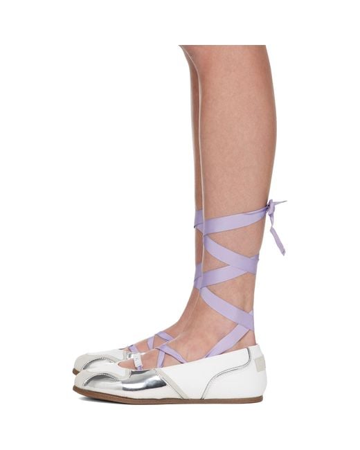 Moschino Pink Suede Mirror Effect Ballerina Flats