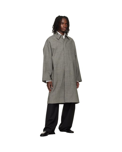 Fear Of God Gray Mouline Wool Relaxed Trench Coat for men