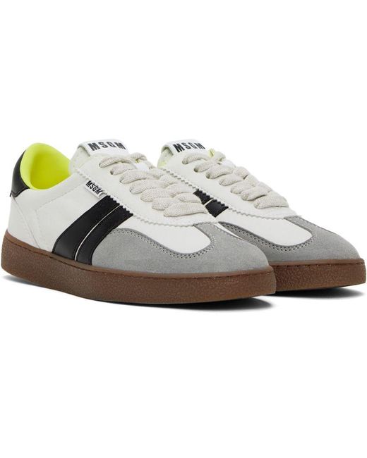 MSGM White & Gray Retro Sneakers in Black | Lyst