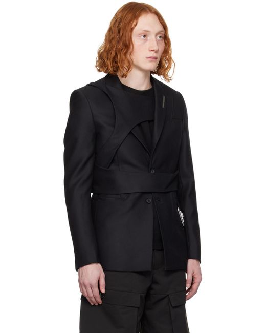 Veston noir à empiècement de style harnais intégré HELIOT EMIL pour homme en coloris Black