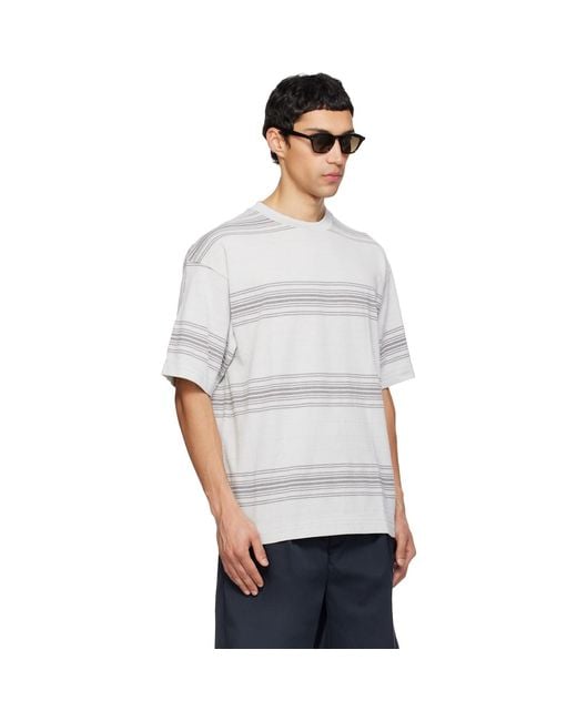 Nanamica White Stripe T-Shirt for men