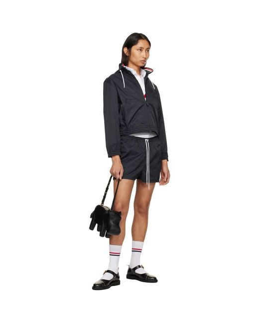 Thom Browne Blue Nylon Tech Track Jacket