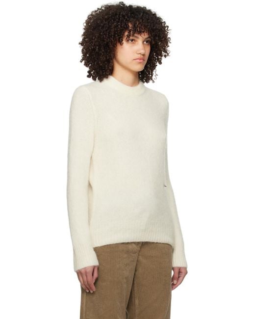 Ganni Multicolor Off-white Brushed Sweater