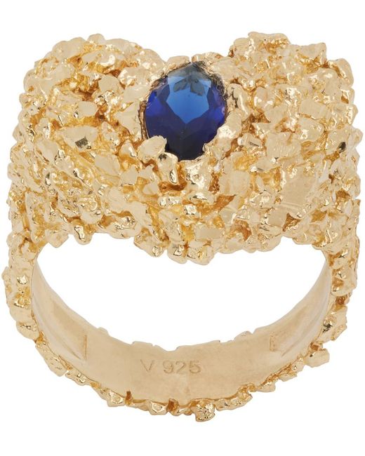 Veneda Carter Metallic Vc030 Sapphire Heart Ring for men
