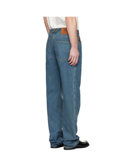 Burberry Blue Check Pocket Jeans for men