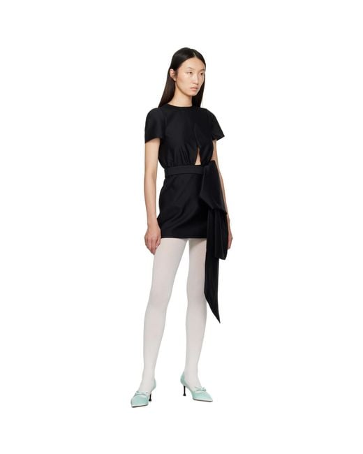 ShuShu/Tong Black Bowknot Patchwork Minidress