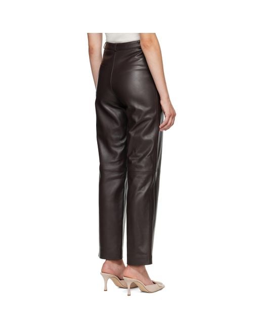 Loulou de Saison Black Cobe Lds Leather Trousers